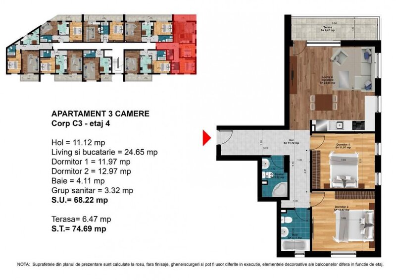 Strada Biruintei, apartament 3 camere in apropiere de Metrou Berceni si D. Leonida.